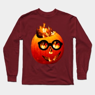 Firey Halloween pumpkin Long Sleeve T-Shirt